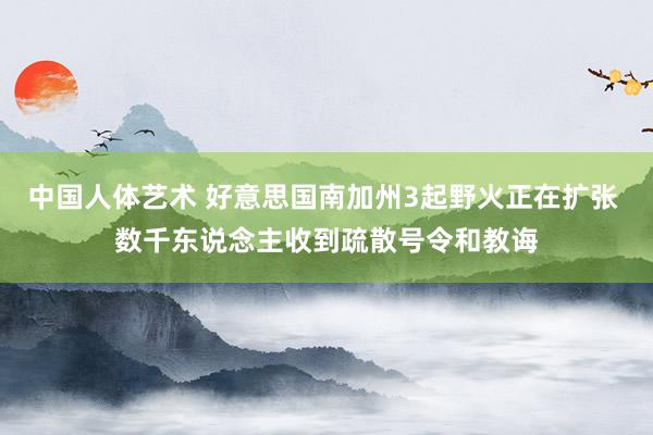 中国人体艺术 好意思国南加州3起野火正在扩张 数千东说念主收到疏散号令和教诲