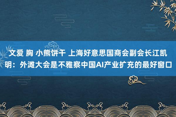 文爱 胸 小熊饼干 上海好意思国商会副会长江凯明：外滩大会是不雅察中国AI产业扩充的最好窗口