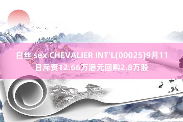 白丝 sex CHEVALIER INT‘L(00025)9月11日斥资12.66万港元回购2.8万股