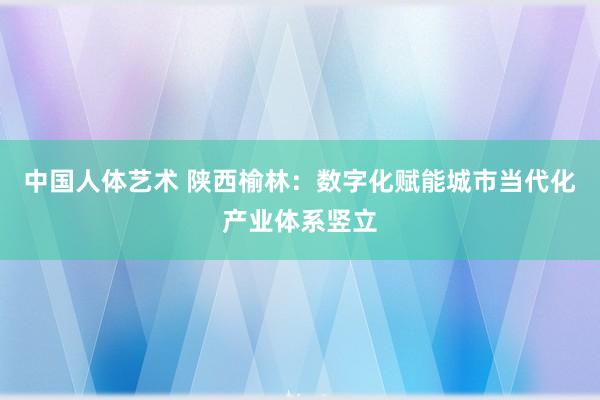 中国人体艺术 陕西榆林：数字化赋能城市当代化产业体系竖立