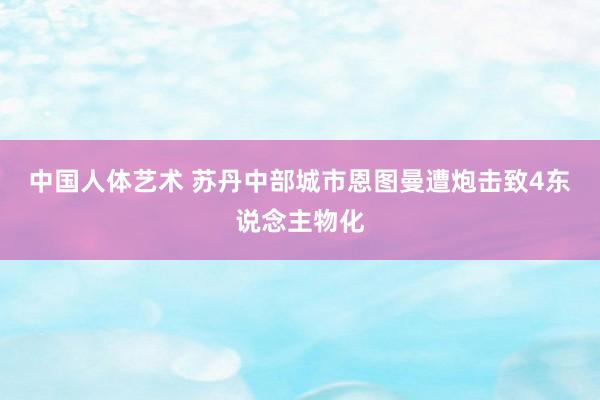 中国人体艺术 苏丹中部城市恩图曼遭炮击致4东说念主物化