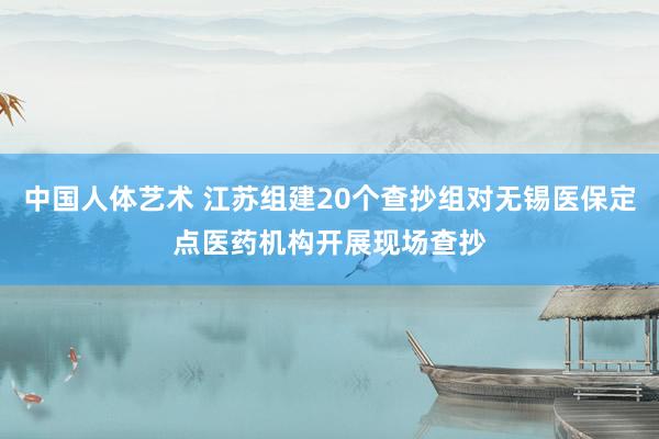 中国人体艺术 江苏组建20个查抄组对无锡医保定点医药机构开展现场查抄