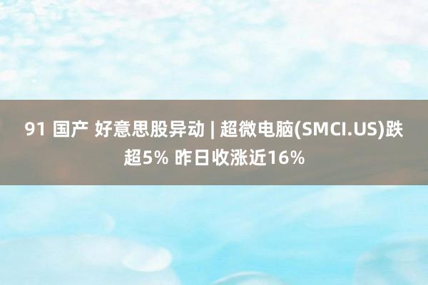 91 国产 好意思股异动 | 超微电脑(SMCI.US)跌超5% 昨日收涨近16%