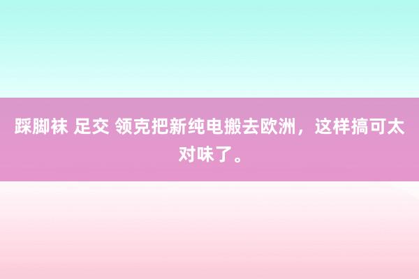 踩脚袜 足交 领克把新纯电搬去欧洲，这样搞可太对味了。