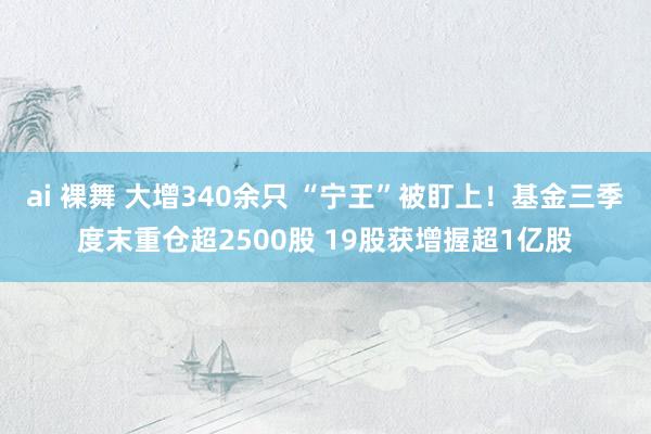 ai 裸舞 大增340余只 “宁王”被盯上！基金三季度末重仓超2500股 19股获增握超1亿股