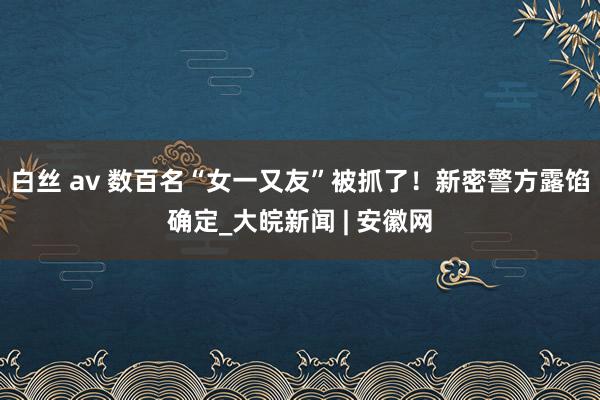 白丝 av 数百名“女一又友”被抓了！新密警方露馅确定_大皖新闻 | 安徽网