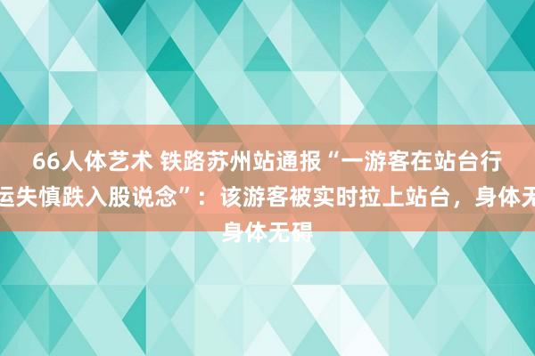 66人体艺术 铁路苏州站通报“一游客在站台行交运失慎跌入股说念”：该游客被实时拉上站台，身体无碍