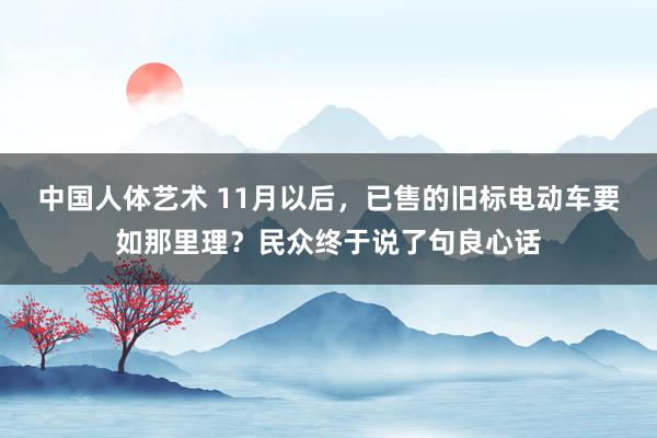 中国人体艺术 11月以后，已售的旧标电动车要如那里理？民众终于说了句良心话