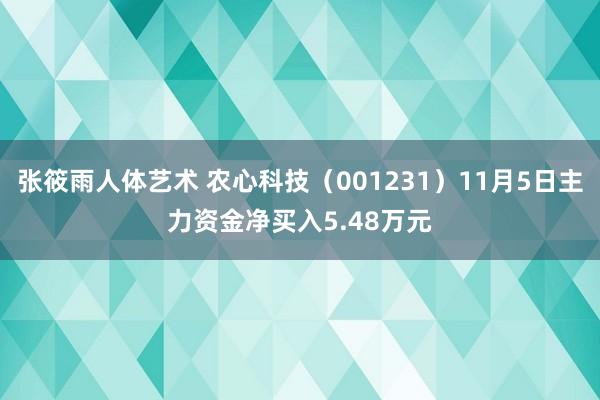 张筱雨人体艺术 农心科技（001231）11月5日主力资金净买入5.48万元