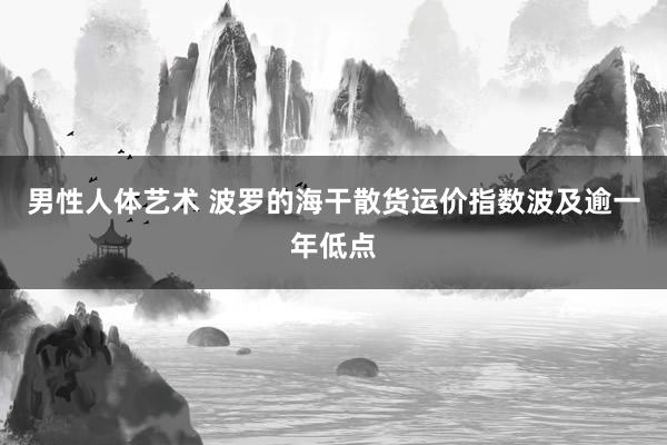 男性人体艺术 波罗的海干散货运价指数波及逾一年低点