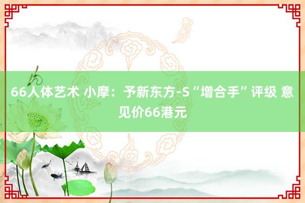 66人体艺术 小摩：予新东方-S“增合手”评级 意见价66港元