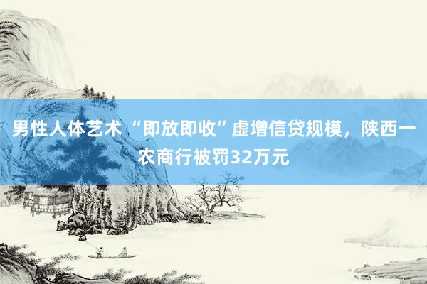 男性人体艺术 “即放即收”虚增信贷规模，陕西一农商行被罚32万元