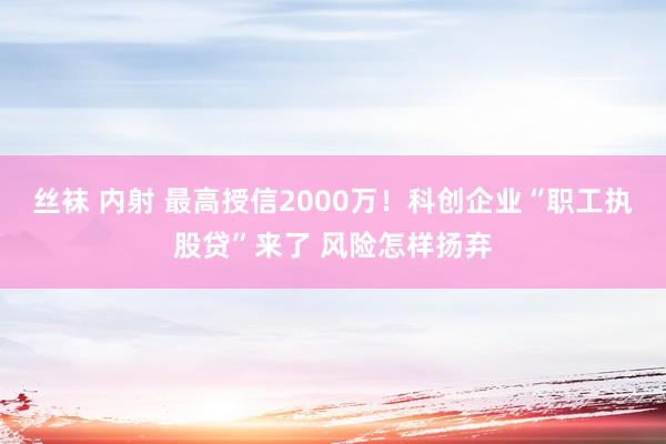 丝袜 内射 最高授信2000万！科创企业“职工执股贷”来了 风险怎样扬弃