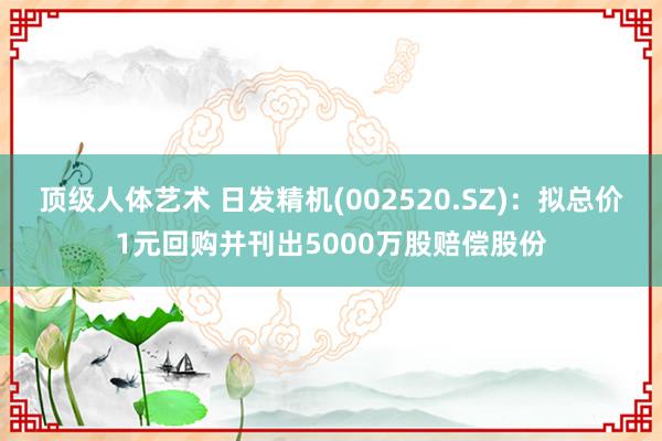 顶级人体艺术 日发精机(002520.SZ)：拟总价1元回购并刊出5000万股赔偿股份