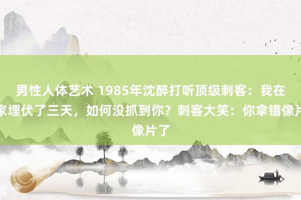 男性人体艺术 1985年沈醉打听顶级刺客：我在你家埋伏了三天，如何没抓到你？刺客大笑：你拿错像片了