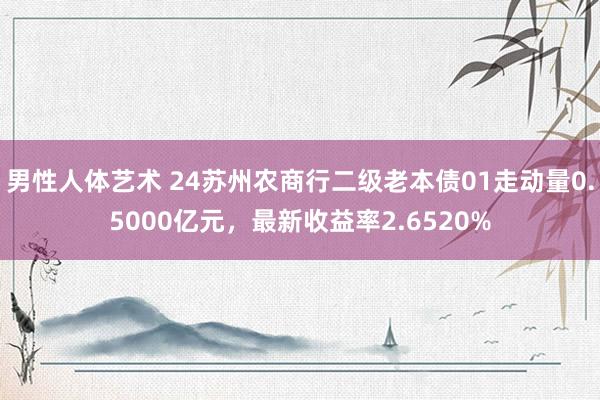 男性人体艺术 24苏州农商行二级老本债01走动量0.5000亿元，最新收益率2.6520%