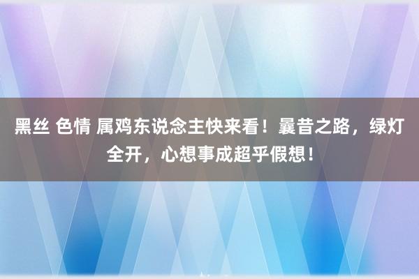 黑丝 色情 属鸡东说念主快来看！曩昔之路，绿灯全开，心想事成超乎假想！