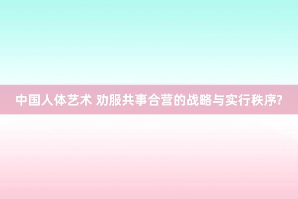 中国人体艺术 劝服共事合营的战略与实行秩序?