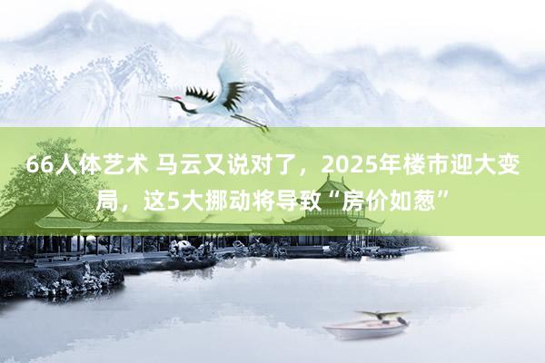 66人体艺术 马云又说对了，2025年楼市迎大变局，这5大挪动将导致“房价如葱”