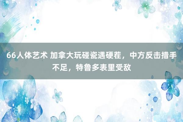 66人体艺术 加拿大玩碰瓷遇硬茬，中方反击措手不足，特鲁多表里受敌