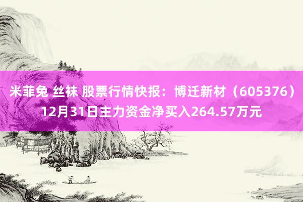 米菲兔 丝袜 股票行情快报：博迁新材（605376）12月31日主力资金净买入264.57万元