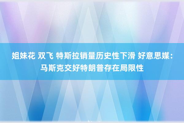 姐妹花 双飞 特斯拉销量历史性下滑 好意思媒：马斯克交好特朗普存在局限性