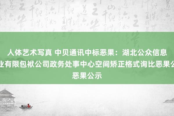 人体艺术写真 中贝通讯中标恶果：湖北公众信息产业有限包袱公司政务处事中心空间矫正格式询比恶果公示