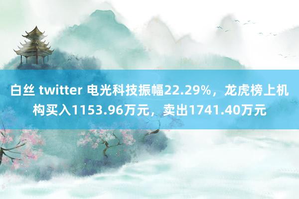 白丝 twitter 电光科技振幅22.29%，龙虎榜上机构买入1153.96万元，卖出1741.40万元