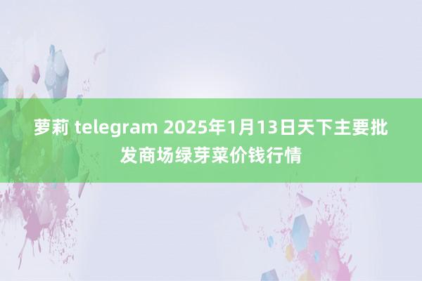 萝莉 telegram 2025年1月13日天下主要批发商场绿芽菜价钱行情